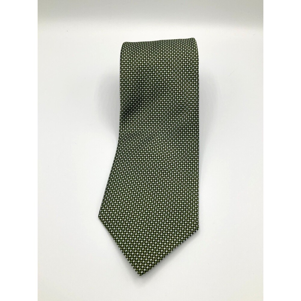 Brooks Brothers 346 Stain Resistant 100% Silk Necktie Green 60 x 3.75 Preppy